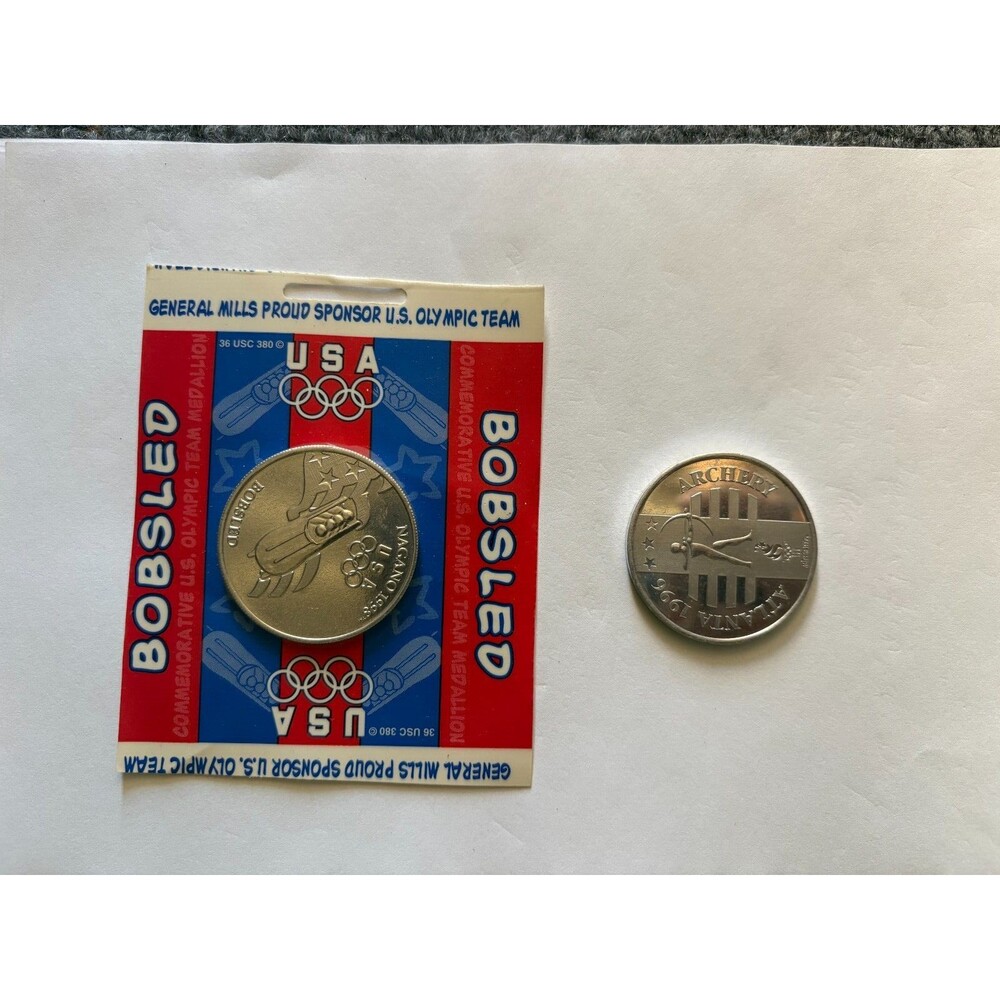 General Mills US Olympics 1998 NAGANO Bobsled Archery Coin Token Memorabilia